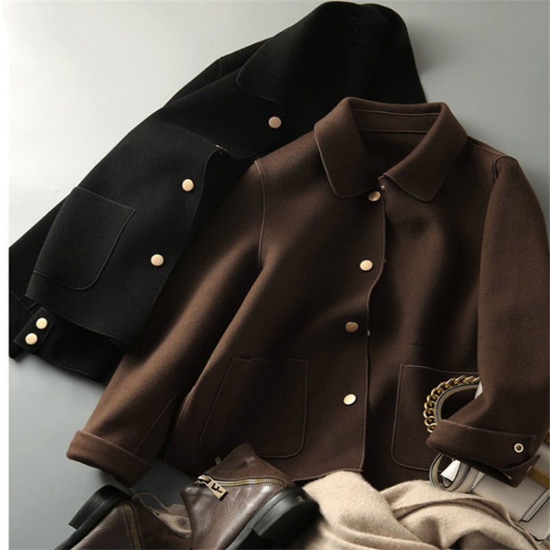 🍂 Autumn Essential | Women’s Warm & Cozy Lapel Short Coat with Pockets