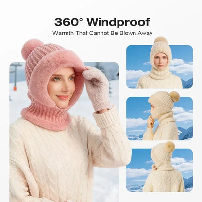 ⏰Black Friday Mega Deal – 50% OFF💖Women's Winter One-Piece Knitted Beanie Scarf Mask