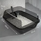 Semi-Enclosed Plastic Litter Box with Splash Guard