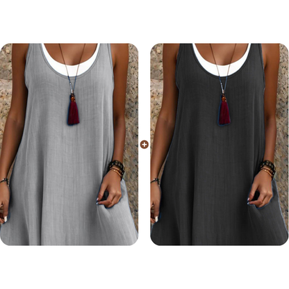 Women's Sleeveless Fake 2-Piece Dress
