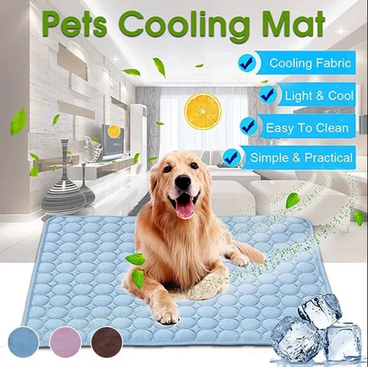 🧊Pet Cooling Ice Silk Mat – Summer Cooling Pet Bed Pad for Dogs and Cats, Breathable Washable Sleeping Cushion for Indoor and Outdoor Use, Lightweight Cooling Crate and Sofa Pet Mat
