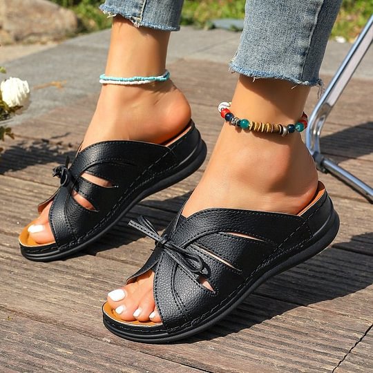 🔥Last Day 40% OFF🔥Women's Comfort Bowtie Slide Sandals