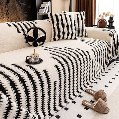 ✨Soft, non-slip plush sofa cover