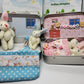 🔥 50% OFF! 🎁 Bunny Mummy & Baby Plush Pocket Tin – Handmade Easter Collectible with Cozy Blanket (Pink/Blue Ears) 🐇🎁