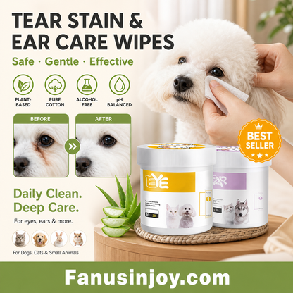 ✨️Surprise 50% Off！🐈🐕Keeping your furry friend clean matters！Natural Plant-Based Cleaning Wipes for Pet Eyes and Ears