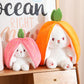 🎅Nice Gift🍓Strawberry Bunny Transformed into Little Rabbit🎀 Fruit Doll Plush Toy🐰