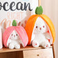 🎅Nice Gift🍓Strawberry Bunny Transformed into Little Rabbit🎀 Fruit Doll Plush Toy🐰
