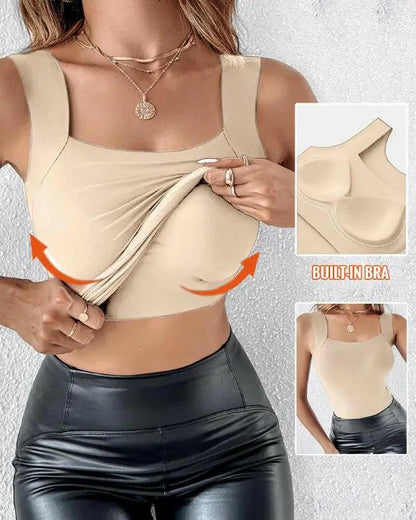⏳Time-Limited Special⏰Women’s U-Neck Thermal Tank with Built-In Bra – Warm, Supportive & Braless Comfort ❄️❤️