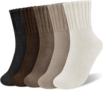 🧦5 Pairs Women's Solid Mid-calf Socks🎁