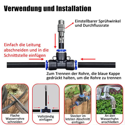 💧 Automatic Garden Irrigation System – 360° Adjustable, Misting, Water-Saving, Complete Set ✨