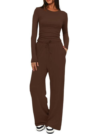 👚2026 Women's Casual Wear Long-Sleeved Loose-Fit Trouser Set 💕