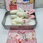 🔥 50% OFF! 🎁 Bunny Mummy & Baby Plush Pocket Tin – Handmade Easter Collectible with Cozy Blanket (Pink/Blue Ears) 🐇🎁