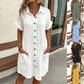 ⏳Time-Limited Special⏰Women’s Summer Midi Dress – Breezy, Flattering & Effortlessly Chic! Lightweight Button-Down with Pockets 🇬🇧☀️