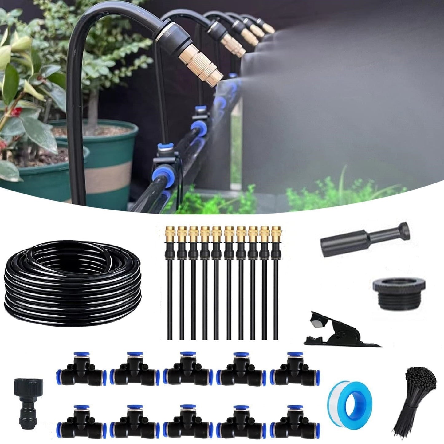 💧 Automatic Garden Irrigation System – 360° Adjustable, Misting, Water-Saving, Complete Set ✨