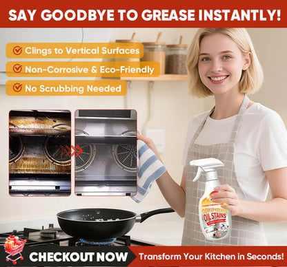 🧼New Multi-purpose High-efficiency Cleaner,kitchen degreaser with Nozzle,grease cleaner for Kitchen, Oven, Stove, Range Hood, etc. Cleaning