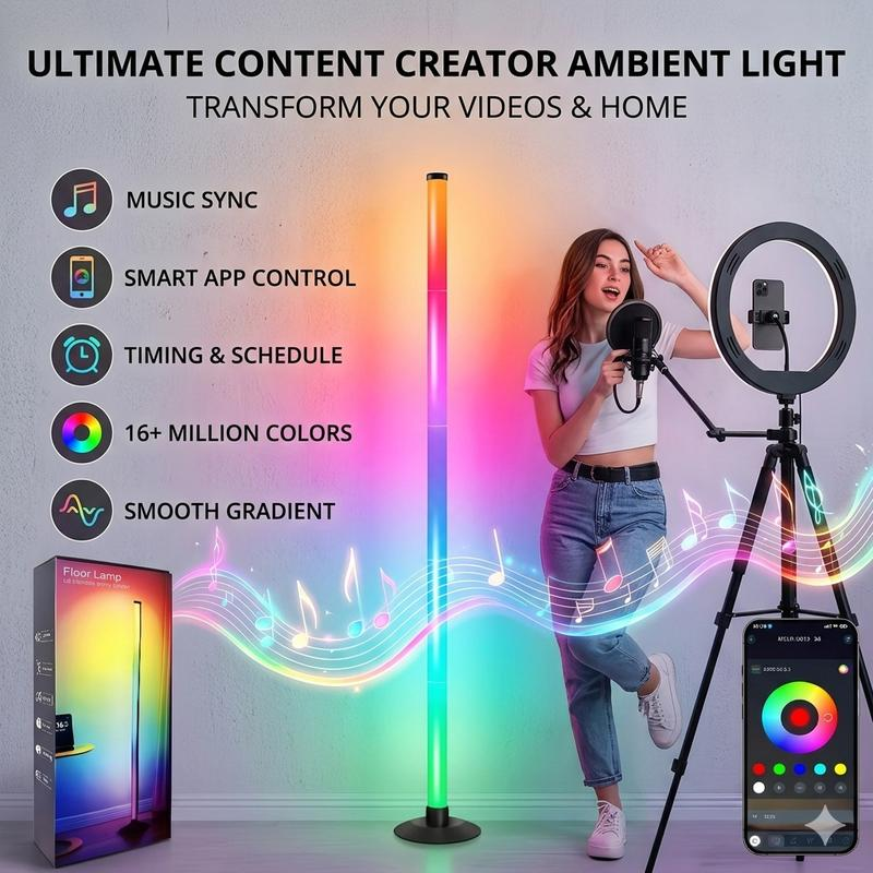 Modern RGB Corner Floor Lamp
