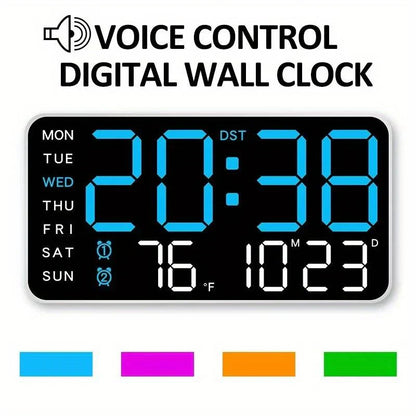 🔥⏰ 50% OFF ⚡ Multifunctional LED Digital Wall Clock – Time, Date, Temp + 6 Color Lights, Silent & Nordic Design! 🌈🛋️