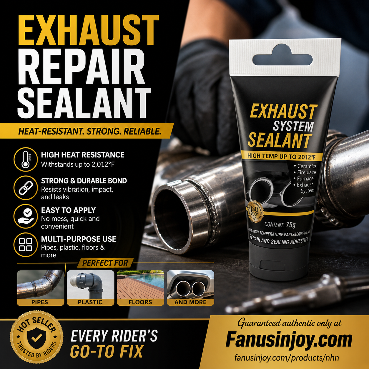 🎉✨Buy 3 Get 1 Free Limited Offer！🛠All-purpose repair！High Temperature Exhaust Repair Sealant