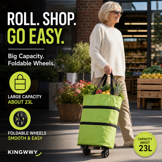 🎉 2026 Sale — Over 13,000 Sold!💞 2-in-1 Foldable Shopping Cart – Carry & Roll with Ease 🛒