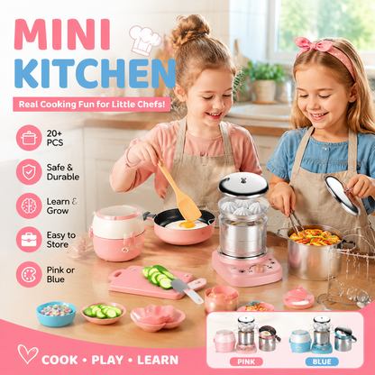 🎁Best Gift For Kid🍳Children's Real Cooking Mini Kitchen Toys - 22 PCS Set