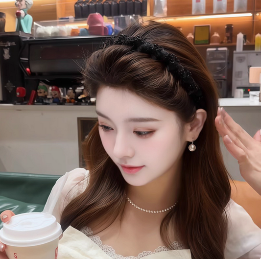 ✨Buy 1 Get 1 Free✨Pretty Black Beaded Everyday Headband