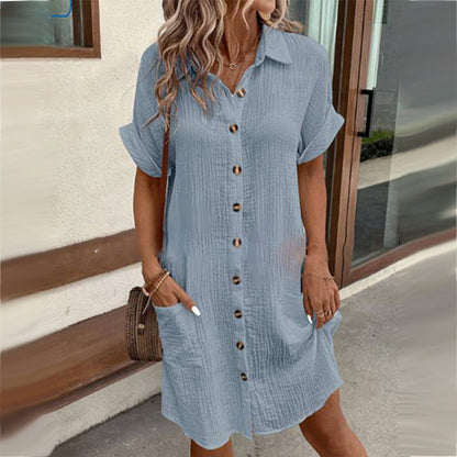 ⏳Time-Limited Special⏰Women’s Summer Midi Dress – Breezy, Flattering & Effortlessly Chic! Lightweight Button-Down with Pockets ☀️