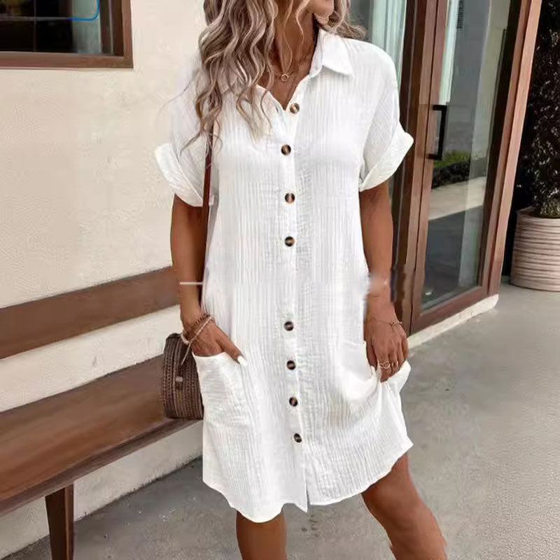 ⏳Time-Limited Special⏰Women’s Summer Midi Dress – Breezy, Flattering & Effortlessly Chic! Lightweight Button-Down with Pockets ☀️