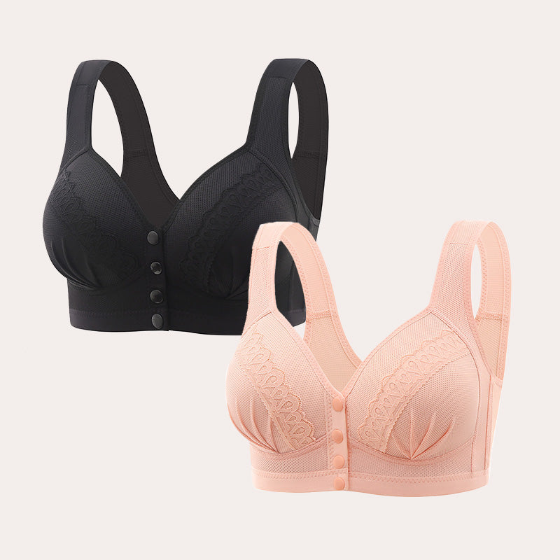 💥LAST DAY SALE ONLY $9.99!!💘CloudComfort™ Front-Button Cotton Bra – Breathable • Wire-Free • All-Day Support • Non-Padded & Skin-Friendly 🌿
