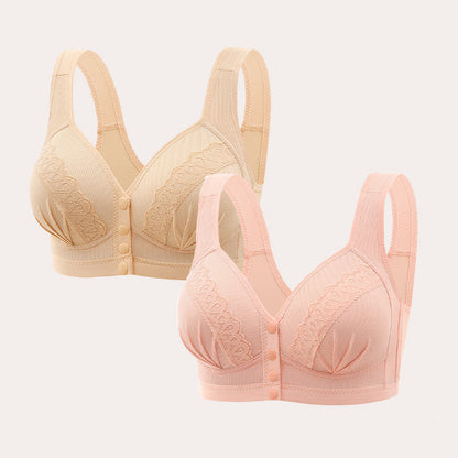 💥LAST DAY SALE ONLY $9.99!!💘CloudComfort™ Front-Button Cotton Bra – Breathable • Wire-Free • All-Day Support • Non-Padded & Skin-Friendly 🌿