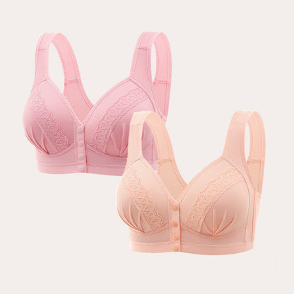 💥LAST DAY SALE ONLY $9.99!!💘CloudComfort™ Front-Button Cotton Bra – Breathable • Wire-Free • All-Day Support • Non-Padded & Skin-Friendly 🌿
