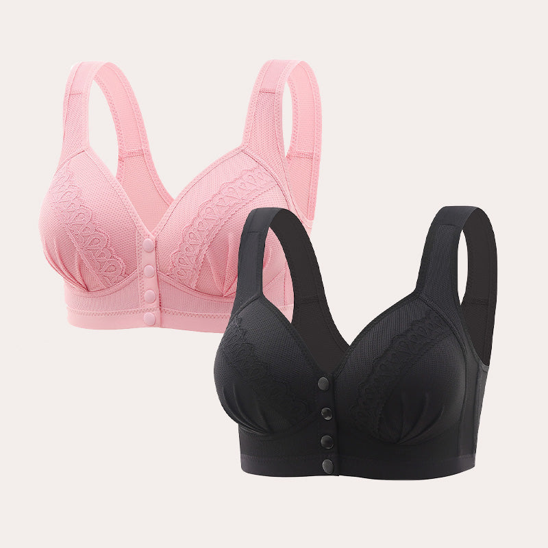 💥LAST DAY SALE ONLY $9.99!!💘CloudComfort™ Front-Button Cotton Bra – Breathable • Wire-Free • All-Day Support • Non-Padded & Skin-Friendly 🌿