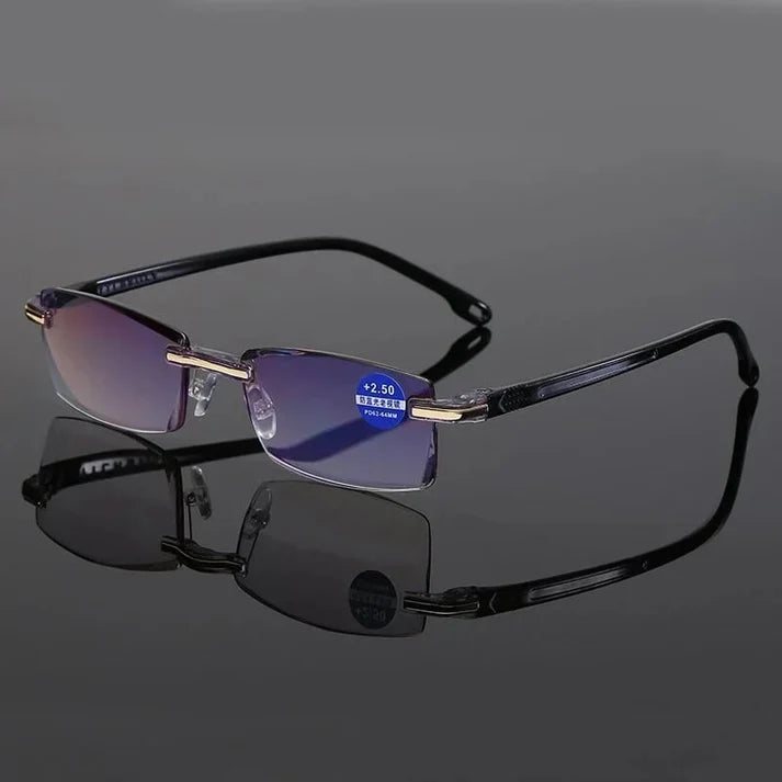 👓 Crystal Clear Reading Glasses – Lightweight Frameless Design with Premium Diamond-Cut Finish ✨