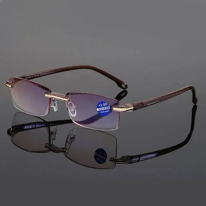 👓 Crystal Clear Reading Glasses – Lightweight Frameless Design with Premium Diamond-Cut Finish ✨