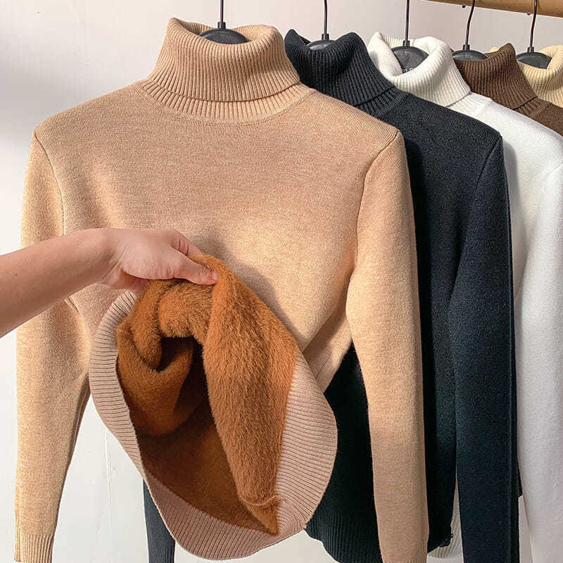 🔥Hot Sale Deals🎁Winter fleece thick knitted bottoming shirt