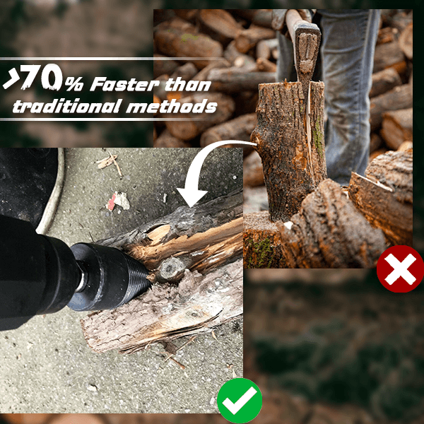 🛠️⚡The Professional Upgrade for Firewood Prep. Durable Drill Set Makes Quick Work of Logs.