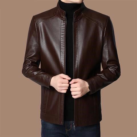 🧥 50% OFF NOW! ❄️ Men's Warm Plush Lining Leather Jacket - Windproof & Stylish, Perfect for Cold Weather Outings ✨