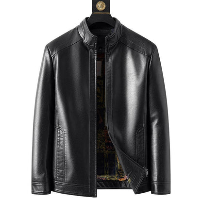 🧥 50% OFF NOW! ❄️ Men's Warm Plush Lining Leather Jacket - Windproof & Stylish, Perfect for Cold Weather Outings ✨