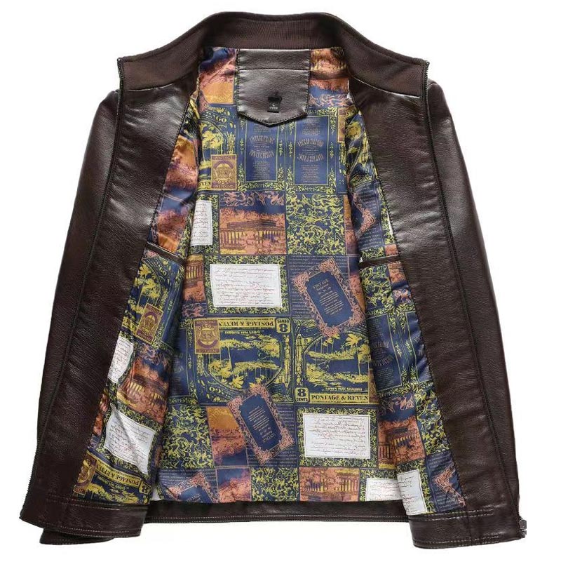🧥 50% OFF NOW! ❄️ Men's Warm Plush Lining Leather Jacket - Windproof & Stylish, Perfect for Cold Weather Outings ✨