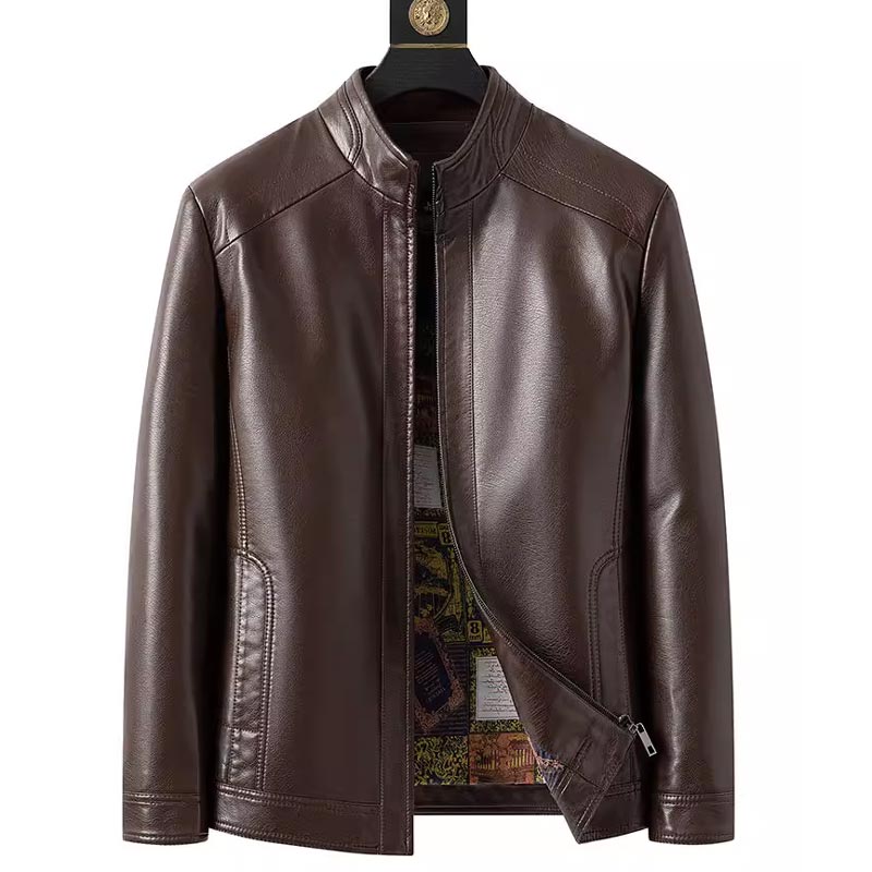 🧥 50% OFF NOW! ❄️ Men's Warm Plush Lining Leather Jacket - Windproof & Stylish, Perfect for Cold Weather Outings ✨