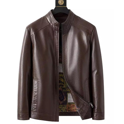 🧥 50% OFF NOW! ❄️ Men's Warm Plush Lining Leather Jacket - Windproof & Stylish, Perfect for Cold Weather Outings ✨