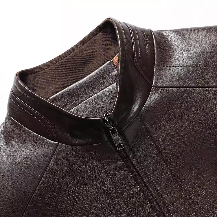 🧥 50% OFF NOW! ❄️ Men's Warm Plush Lining Leather Jacket - Windproof & Stylish, Perfect for Cold Weather Outings ✨
