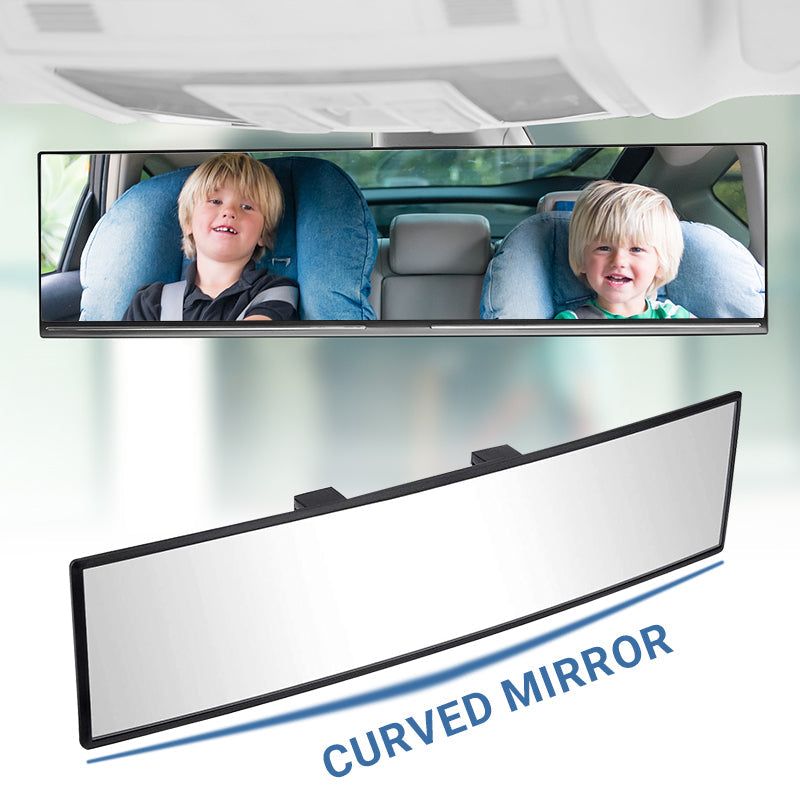 🚗 50% OFF NOW!👀 Wide Car Curved Rear View Mirror – Wide Angle & Blind Spot Reducer – Universal Easy Clip-On 🛡️
