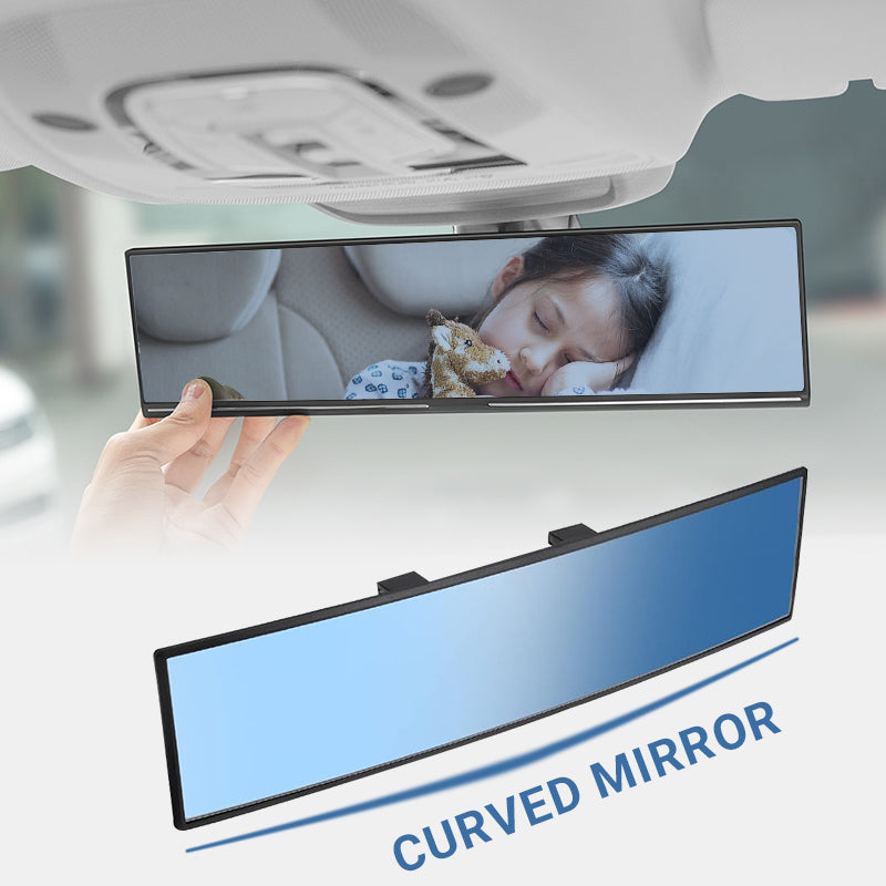 🚗 50% OFF NOW!👀 Wide Car Curved Rear View Mirror – Wide Angle & Blind Spot Reducer – Universal Easy Clip-On 🛡️