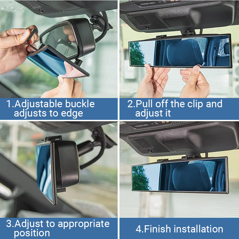 🚗 50% OFF NOW!👀 Wide Car Curved Rear View Mirror – Wide Angle & Blind Spot Reducer – Universal Easy Clip-On 🛡️