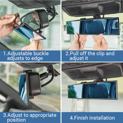 🚗 50% OFF NOW!👀 Wide Car Curved Rear View Mirror – Wide Angle & Blind Spot Reducer – Universal Easy Clip-On 🛡️