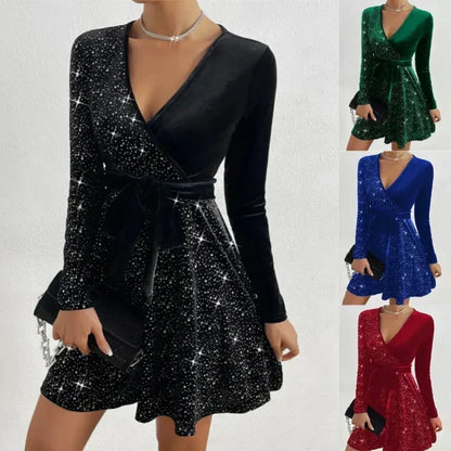 🎅💥Women’s Sequin A-Line Mini Dress