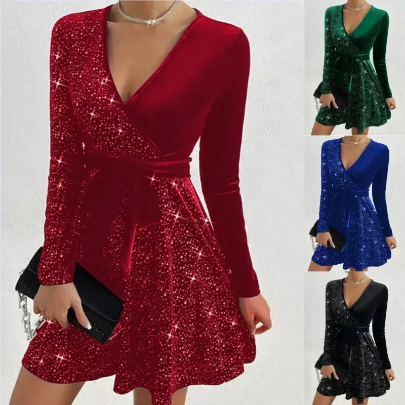 🎅💥Women’s Sequin A-Line Mini Dress