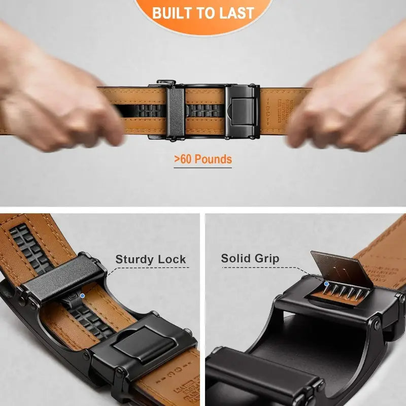 ✨️Best for Father's Day🎁 Leather Ratchet Belt With Adjustable Buckle💼