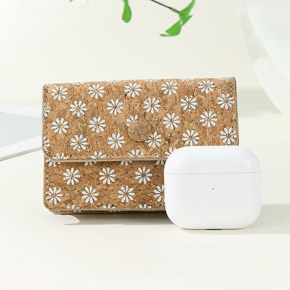 Cork PU Retro Printing Flap Cover Wallet