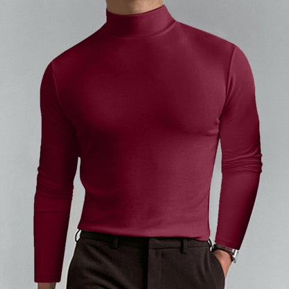 Ultimate Comfort Men's High Neck T-Shirt – Stretch, Breathable, Slim Fit for Gym & Daily Wear!